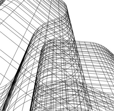 Mimari sanat konseptinde soyut çizgiler, minimum geometrik şekiller. 