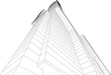 Mimari sanat konseptinde soyut çizgiler, minimum geometrik şekiller. 