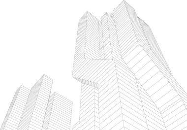 Mimari sanat konseptinde soyut çizgiler, minimum geometrik şekiller. 