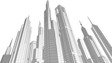 Mimari sanat konseptinde soyut çizgiler, minimum geometrik şekiller.