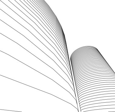 Mimari sanat konseptinde soyut çizgiler, minimum geometrik şekiller. 