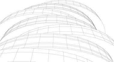 Mimari sanat konseptinde soyut çizgiler, minimum geometrik şekiller. 