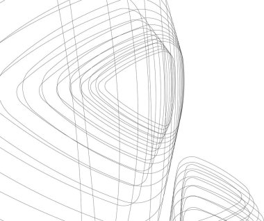 Arkaplanda mimari bina 3d illüstrasyon