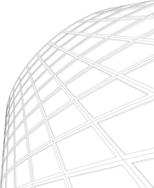 Mimari sanat konseptinde soyut çizgiler, minimum geometrik şekiller. 