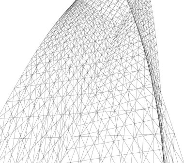 Mimari sanat konseptinde soyut çizgiler, minimum geometrik şekiller. 