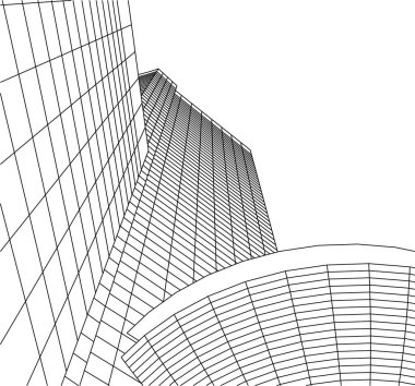 Mimari sanat konseptinde soyut çizgiler, minimum geometrik şekiller. 