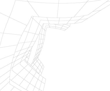 Mimari sanat konseptinde soyut çizgiler, minimum geometrik şekiller. 