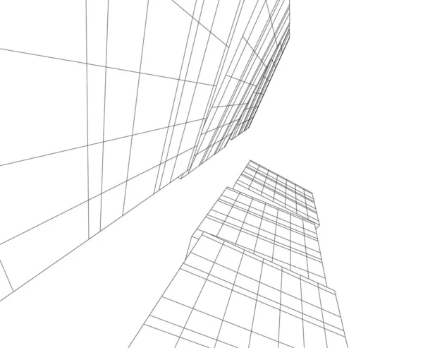 Abstrakte Zeichnungslinien Architektonischen Kunstkonzept Minimale Geometrische Formen — Stockvektor