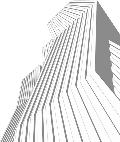 Lignes Dessin Abstraites Dans Concept Art Architectural Formes Géométriques Minimales — Image vectorielle