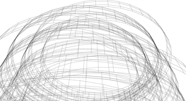 Líneas Abstractas Dibujo Concepto Arte Arquitectónico Formas Geométricas Mínimas — Vector de stock