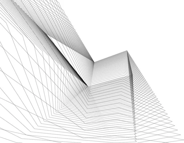 Lignes Dessin Abstraites Dans Concept Art Architectural Formes Géométriques Minimales — Image vectorielle