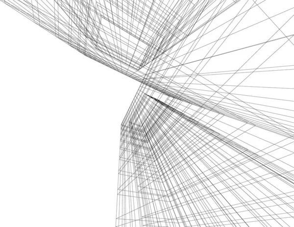 Abstrakcyjne Linie Rysunku Koncepcji Sztuki Architektonicznej Minimalne Kształty Geometryczne — Wektor stockowy