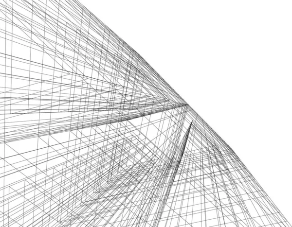 Líneas Abstractas Dibujo Concepto Arte Arquitectónico Formas Geométricas Mínimas — Archivo Imágenes Vectoriales