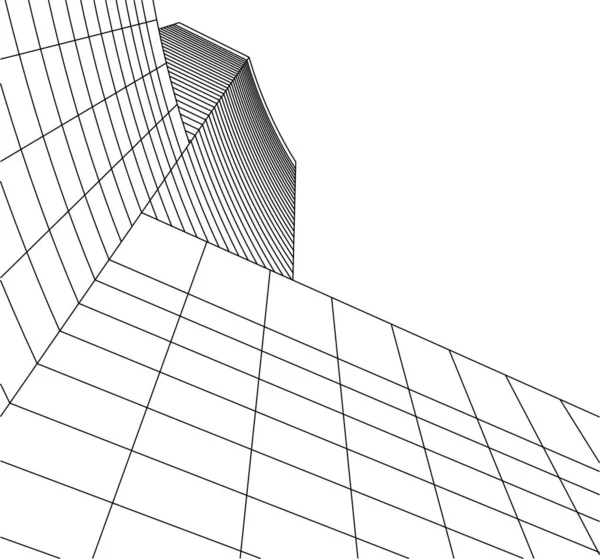 Linhas Abstratas Desenho Conceito Arte Arquitetônica Formas Geométricas Mínimas —  Vetores de Stock