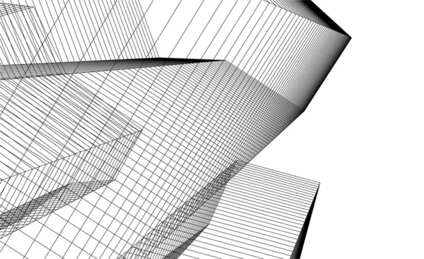 Linhas Abstratas Desenho Conceito Arte Arquitetônica Formas Geométricas Mínimas —  Vetores de Stock