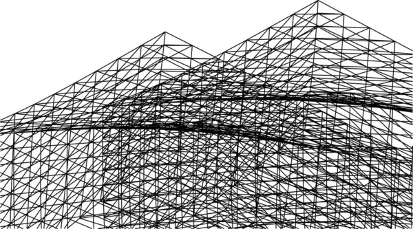 Líneas Abstractas Dibujo Concepto Arte Arquitectónico Formas Geométricas Mínimas — Vector de stock