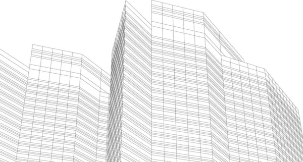 Abstrakcyjne Linie Rysunku Koncepcji Sztuki Architektonicznej Minimalne Kształty Geometryczne — Wektor stockowy