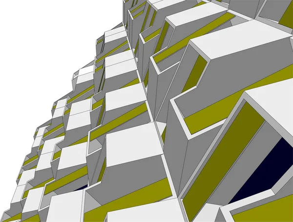 Linhas Abstratas Desenho Conceito Arte Arquitetônica Formas Geométricas Mínimas —  Vetores de Stock