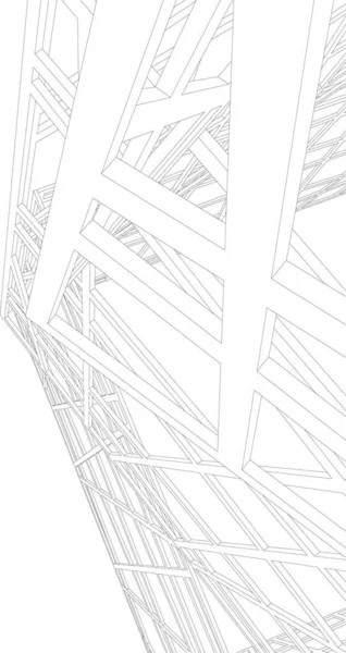 Líneas Abstractas Dibujo Concepto Arte Arquitectónico Formas Geométricas Mínimas — Vector de stock