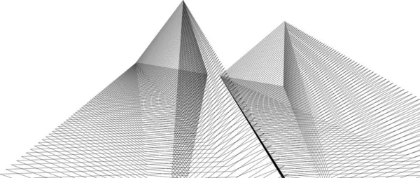 建築芸術の概念における抽象的な線や最小限の幾何学的形状 — ストックベクタ