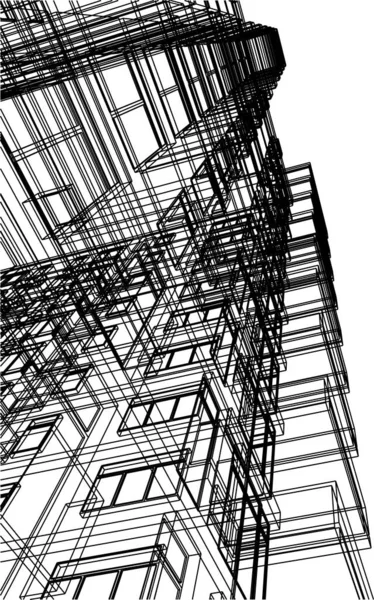 Архитектурное Построение Иллюстрации Фоне — стоковый вектор