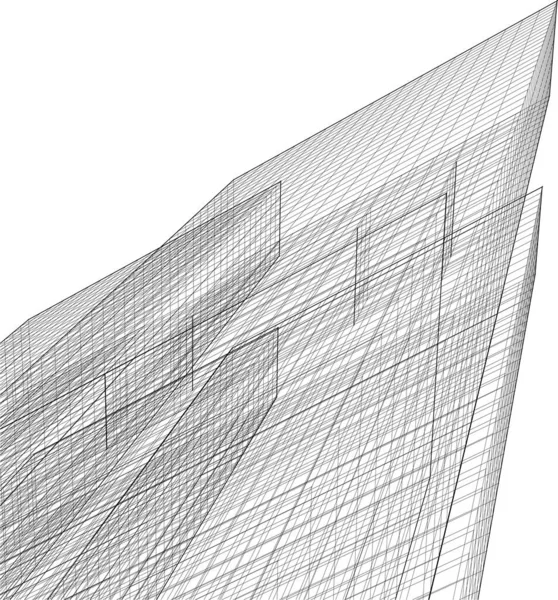 Abstrakte Zeichnungslinien Architektonischen Kunstkonzept Minimale Geometrische Formen — Stockvektor