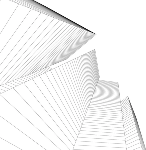 Bentuk Geometris Minimal Garis Arsitektur - Stok Vektor