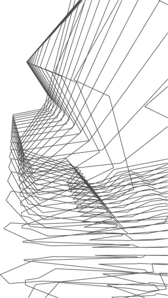 Abstrakte Zeichnungslinien Architektonischen Kunstkonzept Minimale Geometrische Formen — Stockvektor