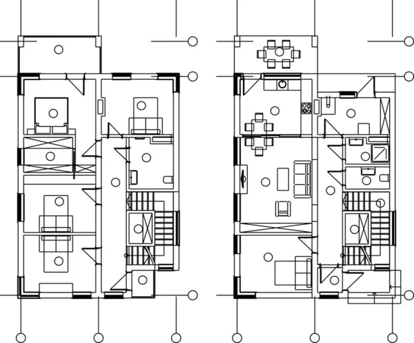 Mimari Sanat Konseptinde Soyut Çizgiler Minimum Geometrik Şekiller — Stok Vektör