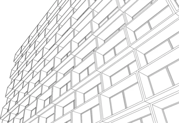 Lignes Dessin Abstraites Dans Concept Art Architectural Formes Géométriques Minimales — Image vectorielle