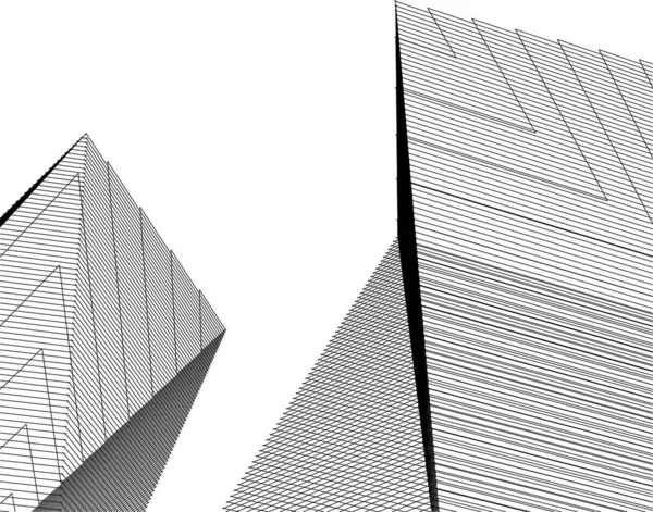 最小限の幾何学的形状建築線 — ストックベクタ