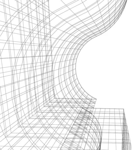 Lignes Dessin Abstraites Dans Concept Art Architectural Formes Géométriques Minimales — Image vectorielle