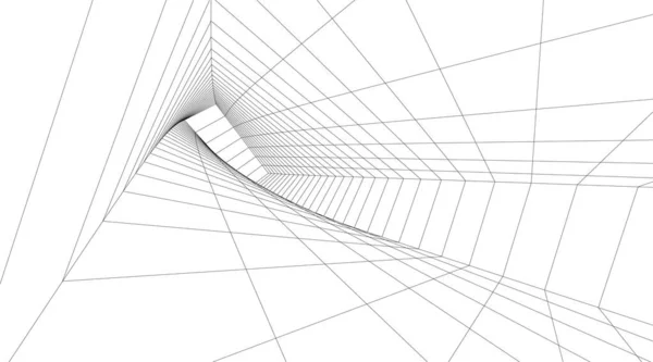 Linee Disegno Astratte Nel Concetto Arte Architettonica Forme Geometriche Minime — Vettoriale Stock