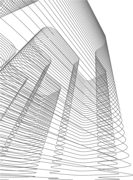 Abstraktní Kreslicí Čáry Architektonickém Pojetí Minimální Geometrické Tvary — Stockový vektor