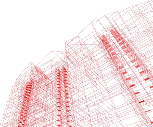 Lignes Dessin Abstraites Dans Concept Art Architectural Formes Géométriques Minimales — Image vectorielle