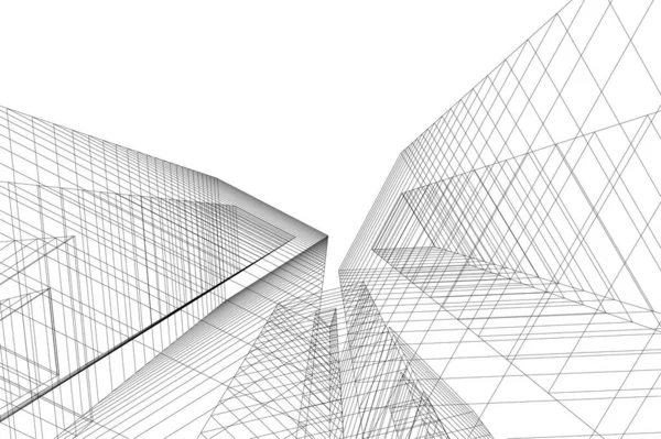 Formas Geométricas Mínimas Linhas Arquitetônicas — Vetor de Stock