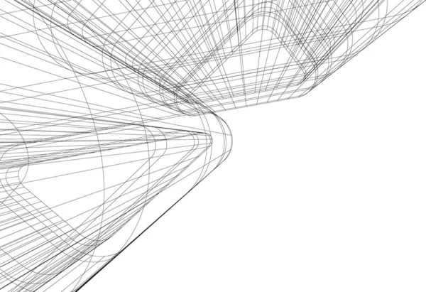 Linhas Abstratas Desenho Conceito Arte Arquitetônica Formas Geométricas Mínimas — Vetor de Stock