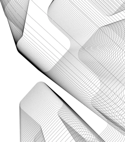 Lignes Dessin Abstraites Dans Concept Art Architectural Formes Géométriques Minimales — Image vectorielle