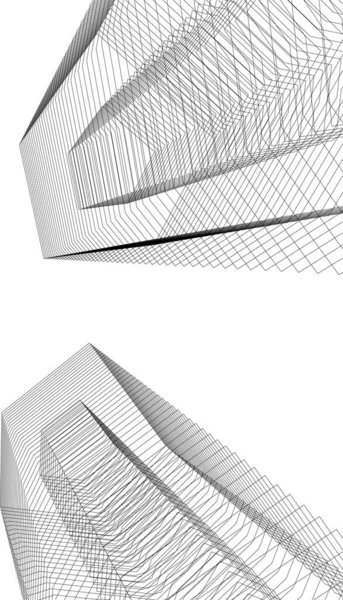 Lignes Dessin Abstraites Dans Concept Art Architectural Formes Géométriques Minimales — Image vectorielle