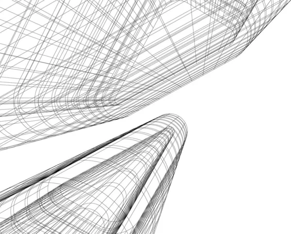 Abstrakte Zeichnungslinien Architektonischen Kunstkonzept Minimale Geometrische Formen — Stockvektor