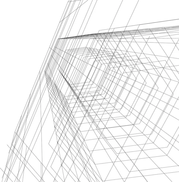 Linhas Abstratas Desenho Conceito Arte Arquitetônica Formas Geométricas Mínimas —  Vetores de Stock