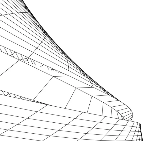 Abstrakta Teckningslinjer Arkitektonisk Konst Koncept Minimala Geometriska Former — Stock vektor