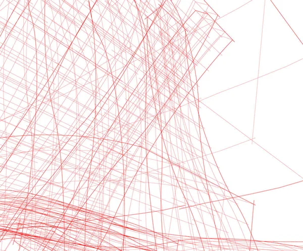 Abstrakt Ritning Linjer Arkitektonisk Konst Koncept Vit Bakgrund Minimal Geometriska — Stock vektor