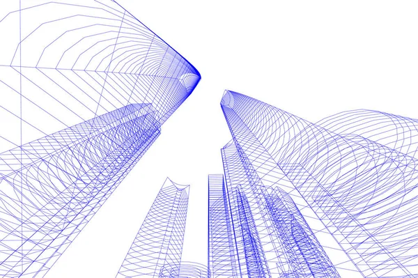 Lignes Dessin Abstraites Dans Concept Art Architectural Formes Géométriques Minimales — Image vectorielle