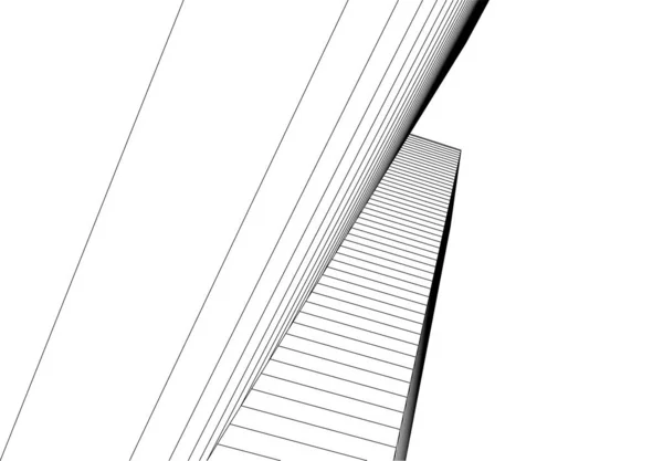 Lignes Dessin Abstraites Dans Concept Art Architectural Formes Géométriques Minimales — Image vectorielle