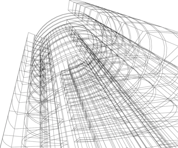 Linhas Abstratas Desenho Conceito Arte Arquitetônica Formas Geométricas Mínimas — Vetor de Stock