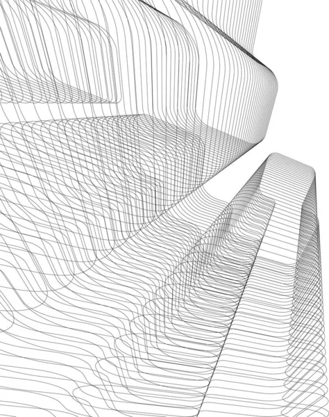 Abstrakcyjne Linie Rysunku Koncepcji Sztuki Architektonicznej Minimalne Kształty Geometryczne — Wektor stockowy