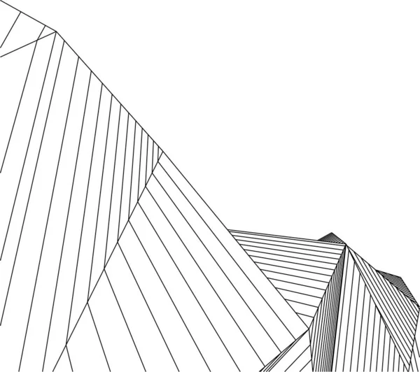 Formas Geométricas Mínimas Líneas Arquitectónicas — Vector de stock