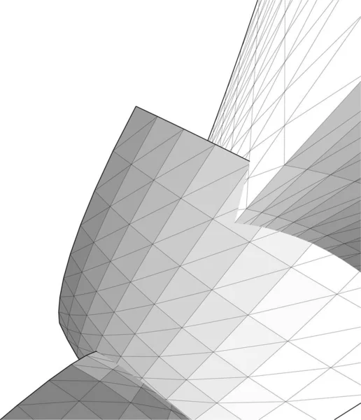 Lignes Dessin Abstraites Dans Concept Art Architectural Formes Géométriques Minimales — Image vectorielle