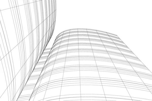 Abstrakcyjne Linie Rysunku Koncepcji Sztuki Architektonicznej Minimalne Kształty Geometryczne — Wektor stockowy